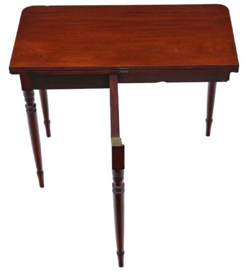 ANTIQUE FINE QUALITY C1800 INLAID MAHOGANY FOLDING CARD AND TEA TABLE - ADDITIONAL PHOTO 9