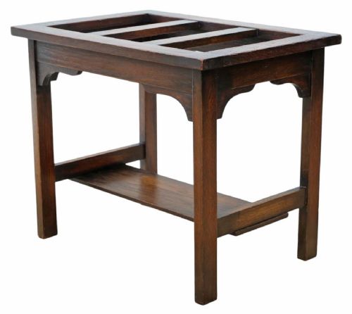 fig 1. Antique Art Nouveau Oak Luggage Stand - Quality Rack from circa 1910