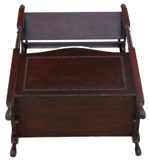 fig 1. Antique Art Nouveau Mahogany Quality Book Trough and Magazine Stand C1920