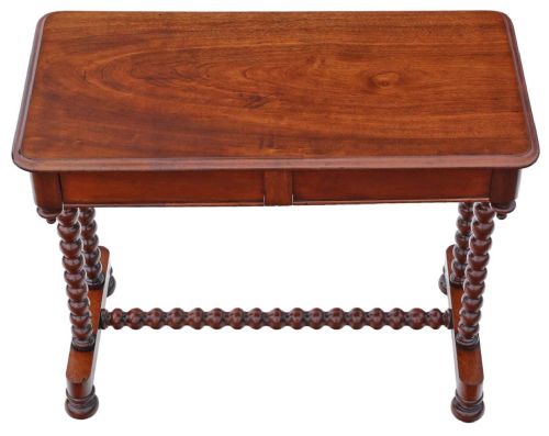 fig 1. 19th Century Mahogany Writing Table - Antique, Fine Quality, Bobbin Turned
