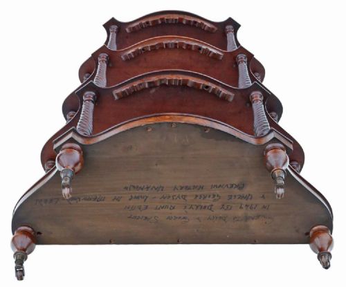 ANTIQUE 19TH CENTURY BURR WALNUT DEMILUNE DISPLAY CONSOLE WHATNOT TABLE FINE QUALITY - ADDITIONAL PHOTO 7