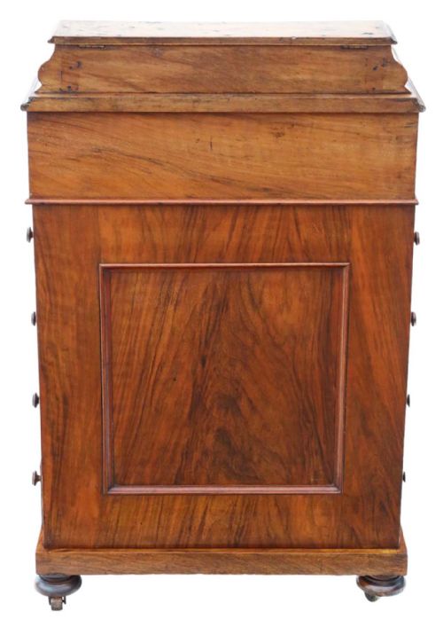 VICTORIAN BURR WALNUT DAVENPORT WRITING TABLE C1870 - ADDITIONAL PHOTO 7
