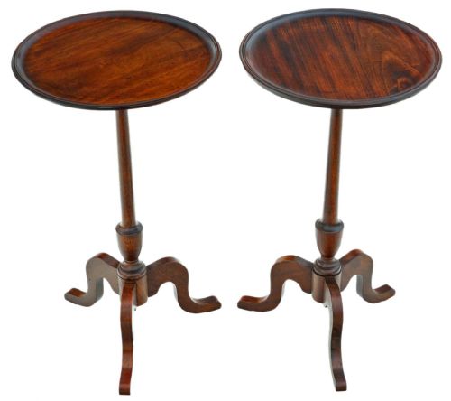 High-quality Antique Mahogany Occasional Side Wine Tables - Early 20th Century Pair