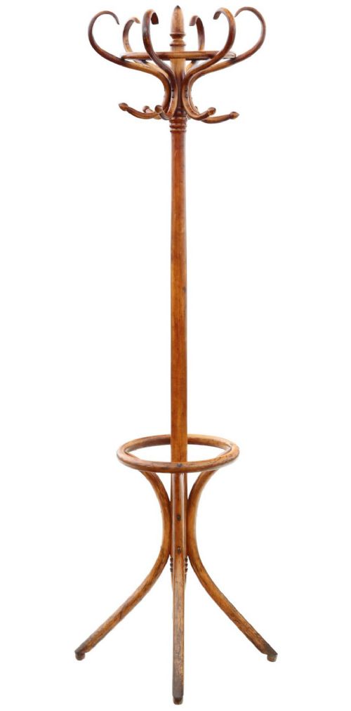 fig 1. Large High-Quality Antique Bentwood Hall Coat and Hat Stand - Circa 1900