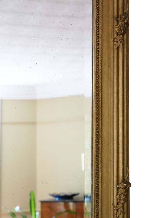 ANTIQUE LARGE C1900 GILT OVERMANTLE WALL MIRROR HIGH QUALITY ORNATE DESIGN - ADDITIONAL PHOTO 5