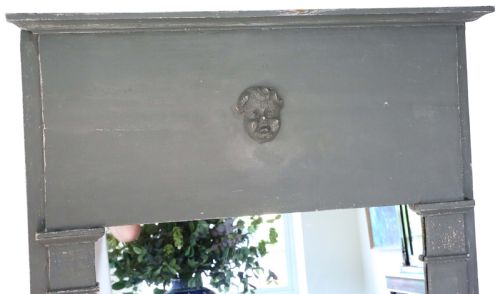 fig 1. Antique Large French Painted Chateau Overmantle Wall Mirror 18/19th Century – High-Quality Design