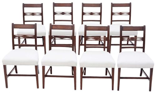 Antique Quality Set of 8 Early 19th Century Mahogany Dining Chairs