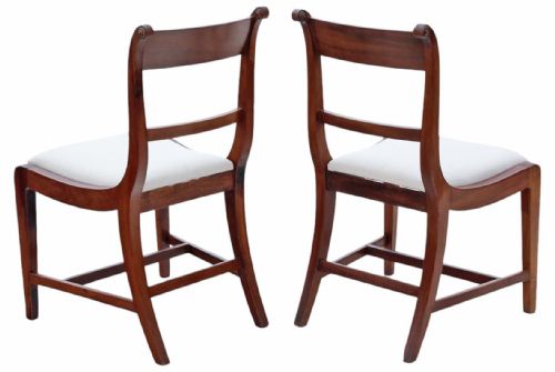 fig 1. Antique quality pair of 19th Century Carved Mahogany hall chairs