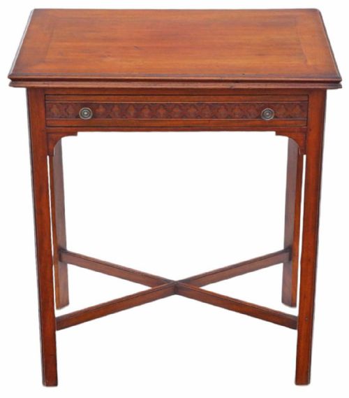 ANTIQUE FINE QUALITY EARLY 20TH CENTURY MAHOGANY WRITING TABLE - ADDITIONAL PHOTO 1