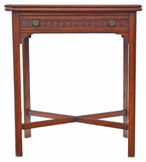 ANTIQUE FINE QUALITY EARLY 20TH CENTURY MAHOGANY WRITING TABLE - ADDITIONAL PHOTO 2
