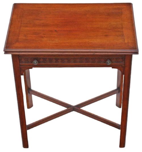 ANTIQUE FINE QUALITY EARLY 20TH CENTURY MAHOGANY WRITING TABLE - ADDITIONAL PHOTO 3