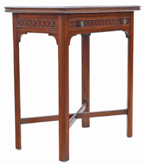 ANTIQUE FINE QUALITY EARLY 20TH CENTURY MAHOGANY WRITING TABLE - ADDITIONAL PHOTO 4