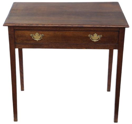fig 1. Antique Fine Quality Georgian Oak Writing Dressing Table 19th Century