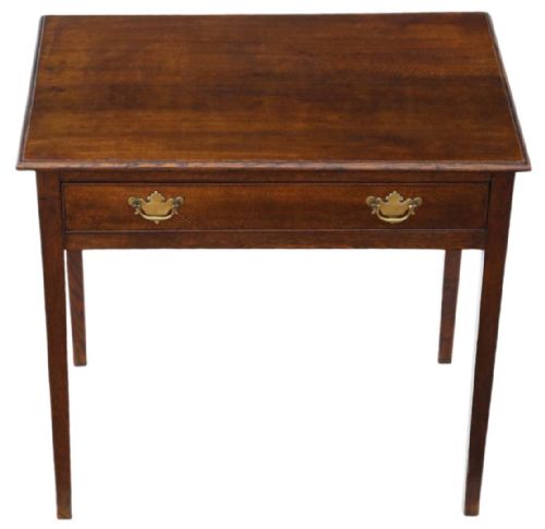 fig 2. Antique Fine Quality Georgian Oak Writing Dressing Table 19th Century