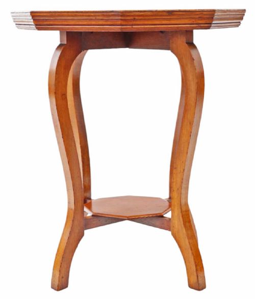 ANTIQUE C1910 GEOMETRIC PARQUETRY DECORATED CENTRE WINDOW TABLE QUALITY - ADDITIONAL PHOTO 2