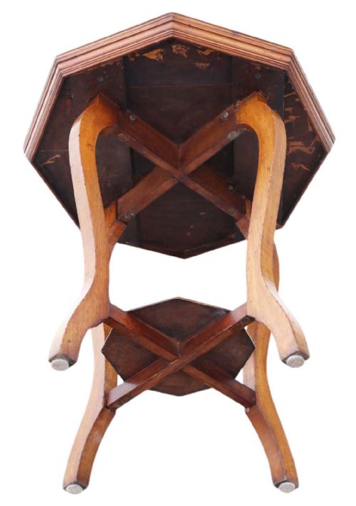 ANTIQUE C1910 GEOMETRIC PARQUETRY DECORATED CENTRE WINDOW TABLE QUALITY - ADDITIONAL PHOTO 4