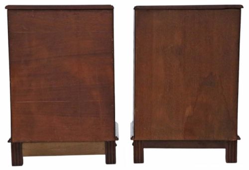 PAIR OF ANTIQUE CARVED WALNUT BEDSIDE CUPBOARD TABLES QUALITY VINTAGE - ADDITIONAL PHOTO 7