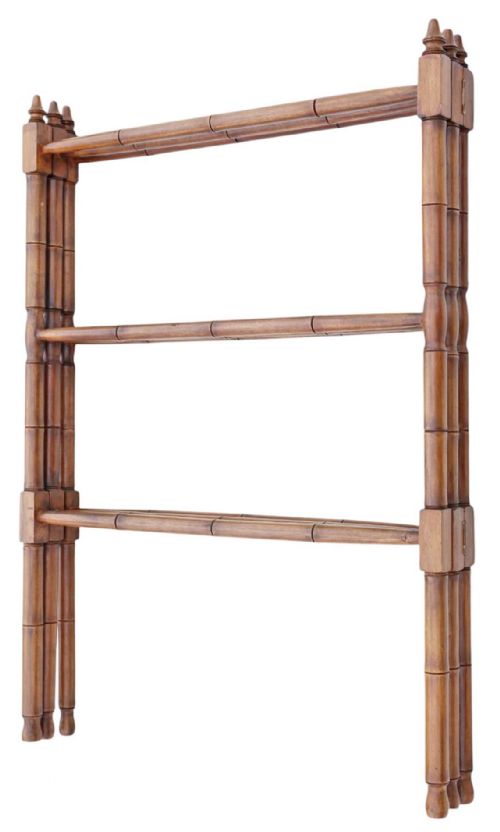 Antique Quality Faux Bamboo Towel Rail Clothes Horse Bathroom Stand C.1900