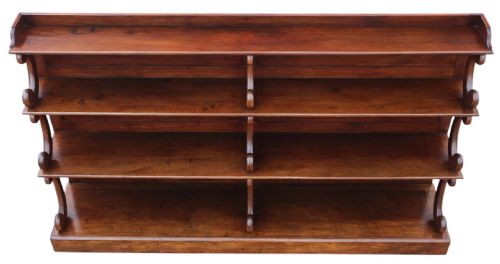 fig 2. Large Quality 19th Century Antique Mahogany Waterfall Bookcase with Shelves