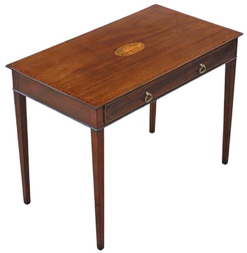 ANTIQUE FINE QUALITY 19TH CENTURY INLAID MAHOGANY WRITING DRESSING TABLE
