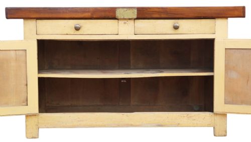 ANTIQUE FRENCH KITCHEN BUTCHER'S BLOCK WITH CUPBOARDS HIGHQUALITY WORKSURFACE - ADDITIONAL PHOTO 5