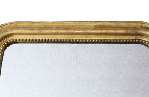 ANTIQUE LARGE 19TH CENTURY GILT OVERMANTLE WALL MIRROR HIGHQUALITY - ADDITIONAL PHOTO 4