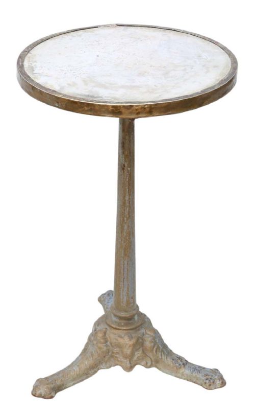 Antique 19th Century Marble Brass & Cast Iron Garden Bistro Table
