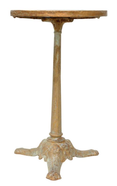 fig 1. Antique 19th Century Marble Brass & Cast Iron Garden Bistro Table