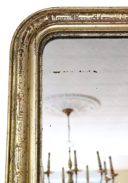 ANTIQUE GILT OVERMANTLE WALL MIRROR LARGE 19TH CENTURY GOLD FRAME VINTAGE STATEMENT PIECE - ADDITIONAL PHOTO 1