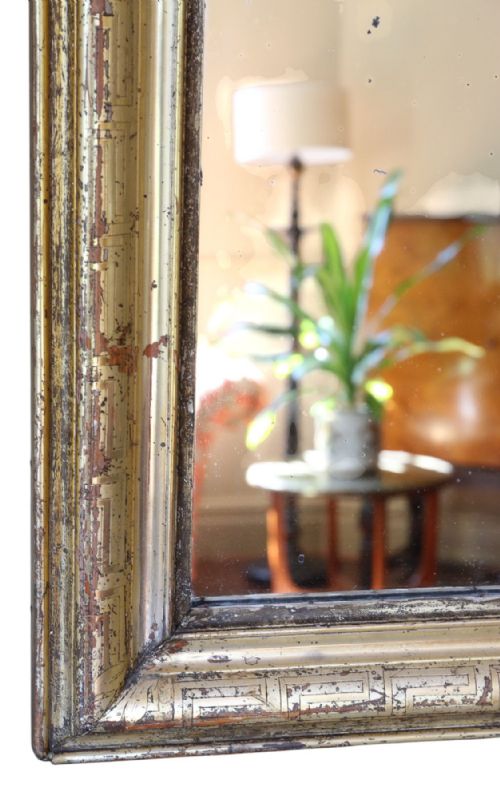 ANTIQUE GILT OVERMANTLE WALL MIRROR LARGE 19TH CENTURY GOLD FRAME VINTAGE STATEMENT PIECE - ADDITIONAL PHOTO 4