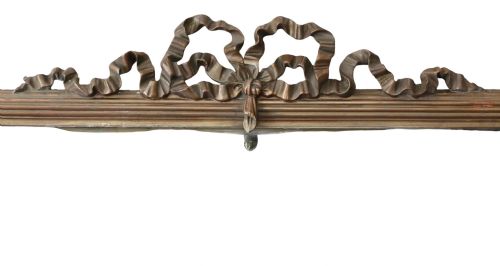 fig 1. Large 19th Century Antique Gilt Overmantle Wall Mirror – Dark Gold Ornate Frame, Vintage Statement Piece
