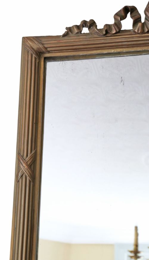 fig 2. Large 19th Century Antique Gilt Overmantle Wall Mirror – Dark Gold Ornate Frame, Vintage Statement Piece