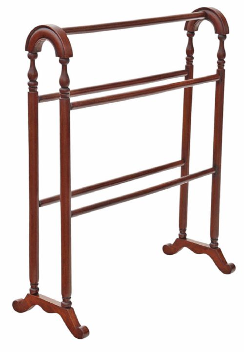 fig 1. Antique c.1900 Mahogany & Walnut Towel Rail Stand – Fine Quality Original