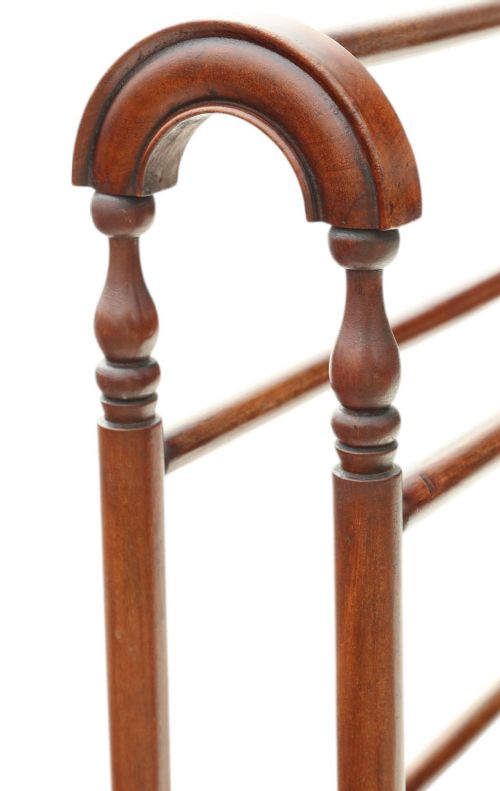 fig 2. Antique c.1900 Mahogany & Walnut Towel Rail Stand – Fine Quality Original