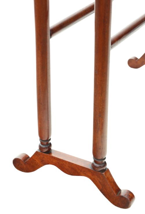 fig 3. Antique c.1900 Mahogany & Walnut Towel Rail Stand – Fine Quality Original