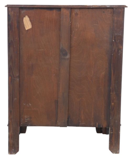 ANTIQUE C1920 GEORGIAN REVIVAL BURR WALNUT SERPENTINE CHEST OF DRAWERS FINE QUALITY WITH BRUSHING SLIDE - ADDITIONAL PHOTO 7
