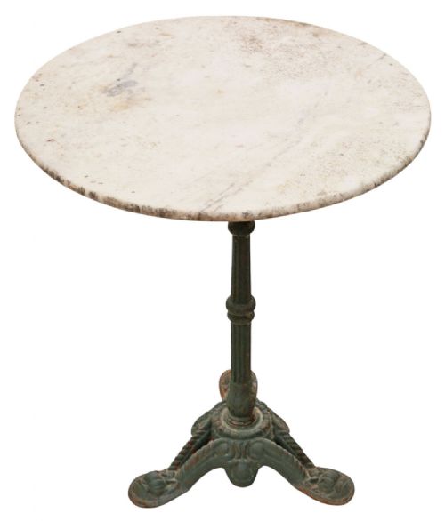 Antique C1900 Marble & Cast Iron Bistro Table – Kitchen Garden Dining Table