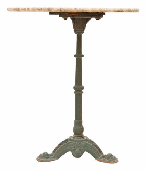 fig 2. Antique C1900 Marble & Cast Iron Bistro Table – Kitchen Garden Dining Table