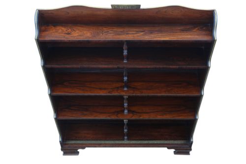 ANTIQUE 19TH CENTURY FINE QUALITY ROSEWOOD WATERFALL BOOKCASE SHELVES - ADDITIONAL PHOTO 1