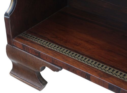 ANTIQUE 19TH CENTURY FINE QUALITY ROSEWOOD WATERFALL BOOKCASE SHELVES - ADDITIONAL PHOTO 3