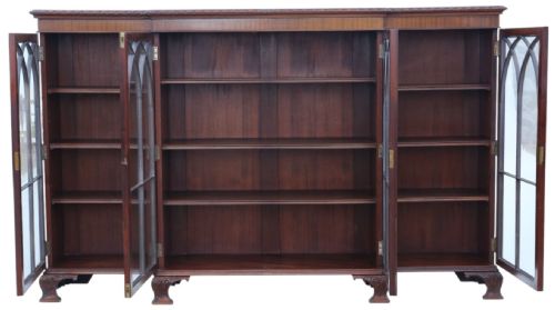 fig 1. Antique C1910 Fine Quality Mahogany Astral Glazed Bookcase with Adjustable Display Shelves