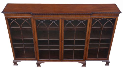 fig 3. Antique C1910 Fine Quality Mahogany Astral Glazed Bookcase with Adjustable Display Shelves