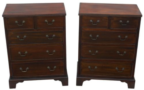 fig 1. Antique c.1900 Mahogany Pair of Bedside Tables – Fine Quality Nightstands