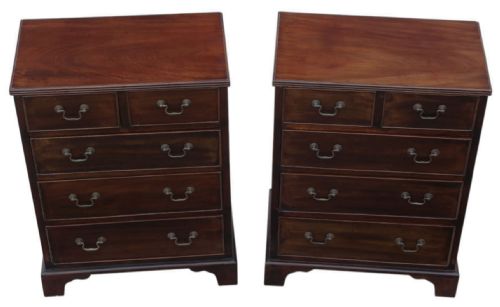 fig 2. Antique c.1900 Mahogany Pair of Bedside Tables – Fine Quality Nightstands