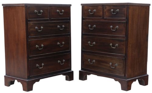 fig 3. Antique c.1900 Mahogany Pair of Bedside Tables – Fine Quality Nightstands