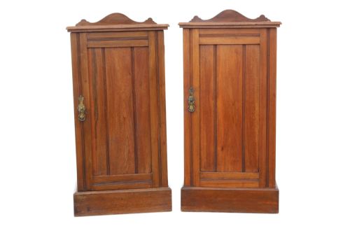 ANTIQUE C1910 PAIR OF RED WALNUT BEDSIDE TABLES FINE QUALITY NIGHTSTANDS - ADDITIONAL PHOTO 5