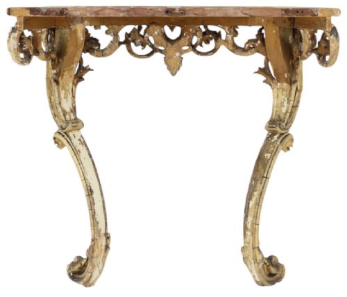 ANTIQUE 19TH CENTURY LARGE GILT AND MARBLE HALL CONSOLE TABLE FINE QUALITY - ADDITIONAL PHOTO 8