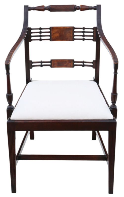 ANTIQUE REVIVAL SET OF 8 REGENCY MAHOGANY DINING CHAIRS 6 2 CARVERS HIGH QUALITY BY THOMAS CLARKSON SONS - ADDITIONAL PHOTO 2