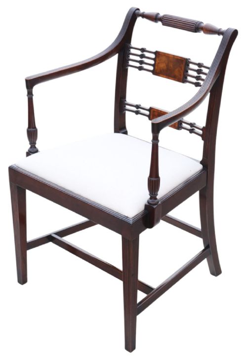 ANTIQUE REVIVAL SET OF 8 REGENCY MAHOGANY DINING CHAIRS 6 2 CARVERS HIGH QUALITY BY THOMAS CLARKSON SONS - ADDITIONAL PHOTO 3