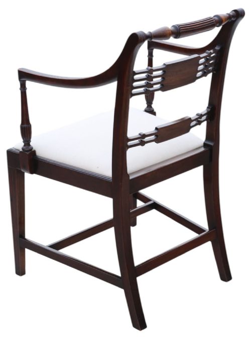 ANTIQUE REVIVAL SET OF 8 REGENCY MAHOGANY DINING CHAIRS 6 2 CARVERS HIGH QUALITY BY THOMAS CLARKSON SONS - ADDITIONAL PHOTO 5